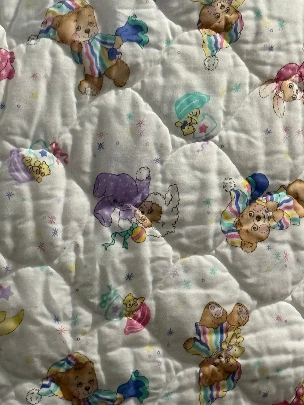 Vintage Teddy  Beddy Bear Sleepy Time Baby Crib Comforter